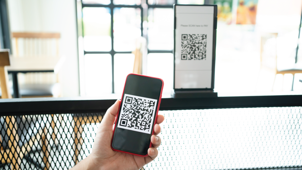 Customer Using QR code on sign